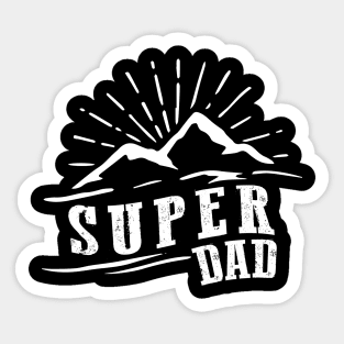 Fathers Day Super Dad Vintage Summer Mountains Sticker